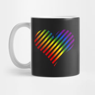 Rainbow LGBT Heart on dark Background Mug